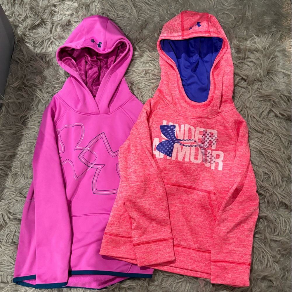 Under Armour Kids Pink and Purple Hoodies
